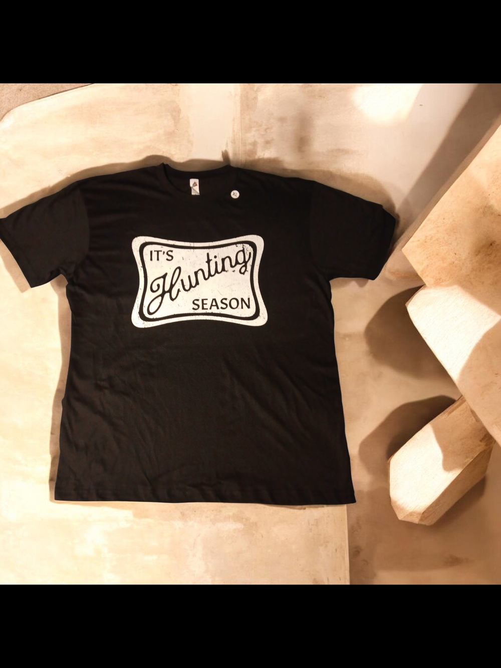 Men's Black Graphic Tee - 'It's Hunting Season'